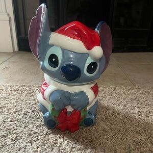 Stitch Christmas Cookie Jar - Red, Blue, White